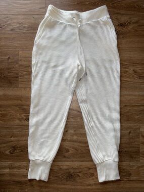 Calia White Ribbed Kids Jogger Pants